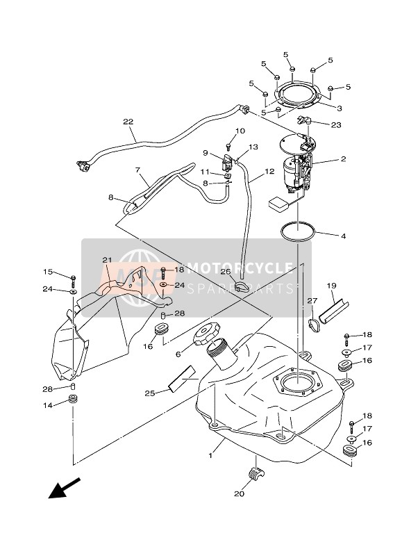 Yamaha KODIAK 700 2021 Benzinetank voor een 2021 Yamaha KODIAK 700