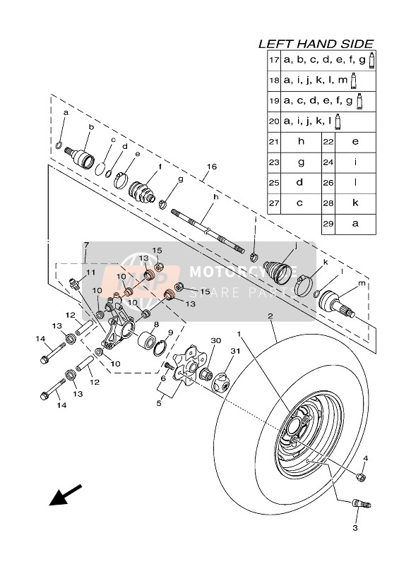 Yamaha KODIAK 700 2021 REAR WHEEL for a 2021 Yamaha KODIAK 700