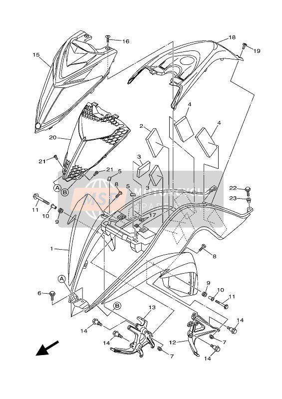 95D320602500, Blot,  Flange Deep Recess, Yamaha, 0