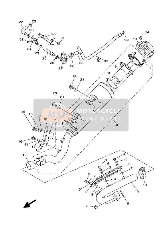 Yamaha YFZ450R 2021 Scarico per un 2021 Yamaha YFZ450R