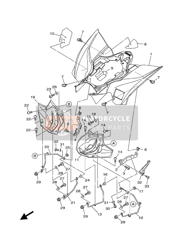 Yamaha YFZ450R 2021 REAR FENDER for a 2021 Yamaha YFZ450R