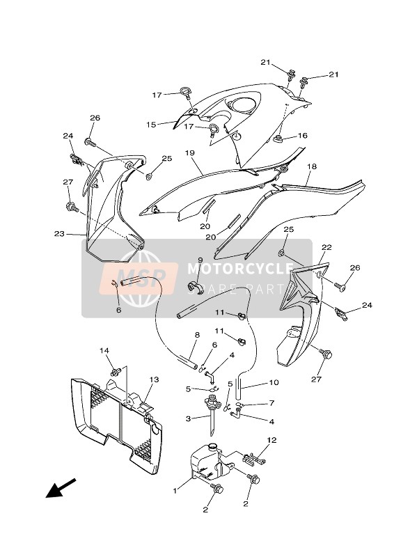 Yamaha YFZ450R 2021 Cubierta lateral para un 2021 Yamaha YFZ450R