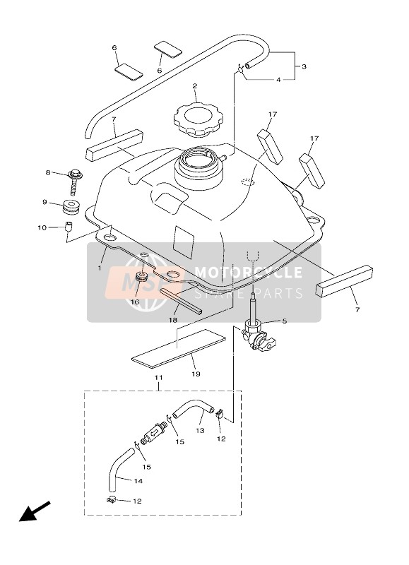 Yamaha YFZ50 2021 Benzinetank voor een 2021 Yamaha YFZ50