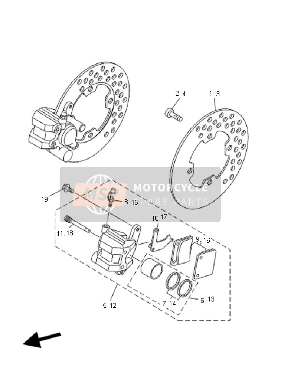 Yamaha YFM400F KODIAK 4X4 2003 Front Brake Caliper for a 2003 Yamaha YFM400F KODIAK 4X4