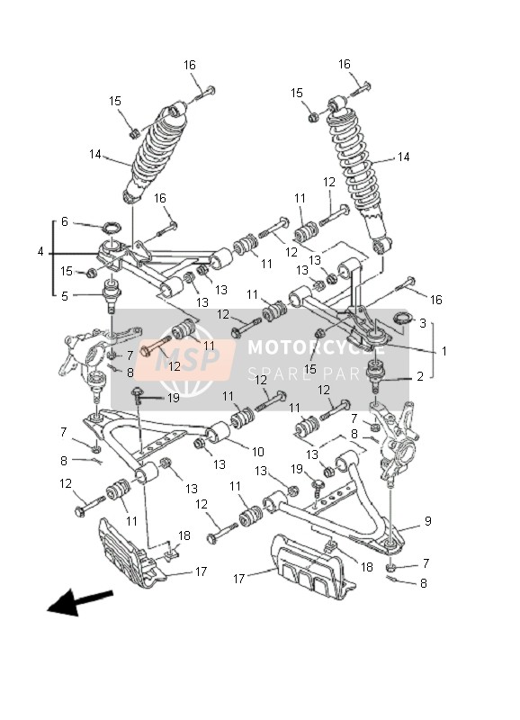 Yamaha YFM450F KODIAK 4X4 2003 Suspension avant & Roue pour un 2003 Yamaha YFM450F KODIAK 4X4