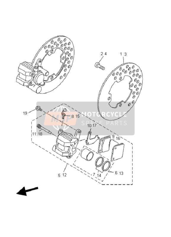 Yamaha YFM450F KODIAK 4X4 2003 Front Brake Caliper for a 2003 Yamaha YFM450F KODIAK 4X4