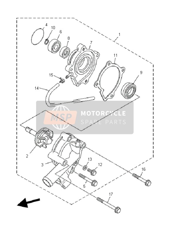 Yamaha YFM660F GRIZZLY 2003 Bomba de agua para un 2003 Yamaha YFM660F GRIZZLY