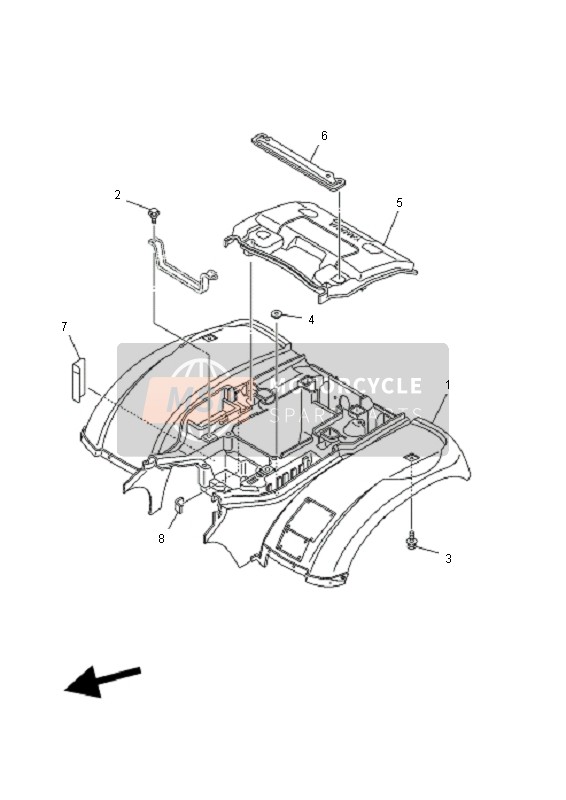 5KM216130000, Support 1 De Garde B, Yamaha, 1