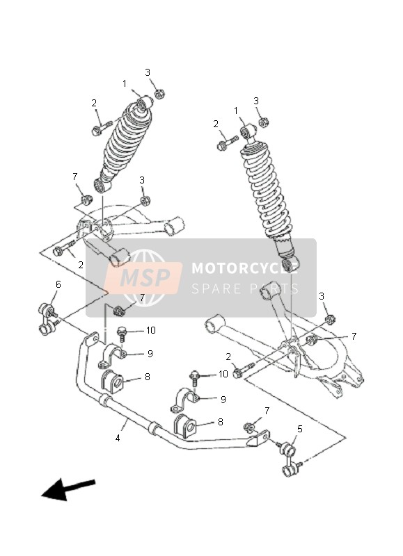 Yamaha YFM660F GRIZZLY 2003 Rear Suspension for a 2003 Yamaha YFM660F GRIZZLY