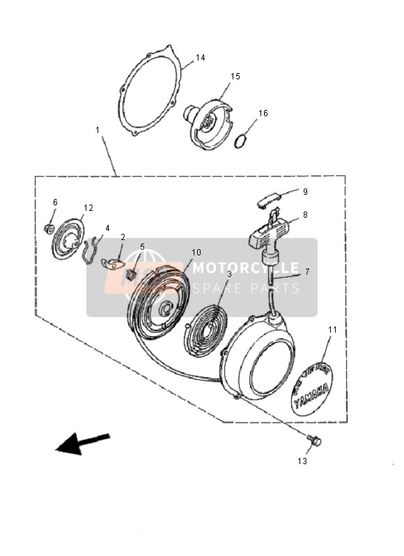 1UY157230000, Poulie De Demarreur, Yamaha, 2