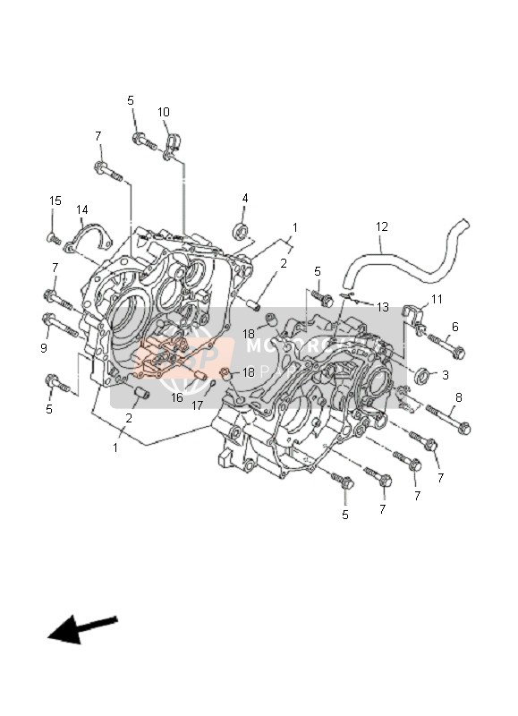 Yamaha YFM660R 2003 Crankcase for a 2003 Yamaha YFM660R