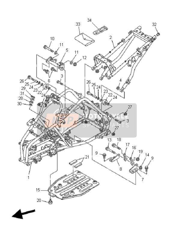 Yamaha YFM660R 2003 Cadre pour un 2003 Yamaha YFM660R