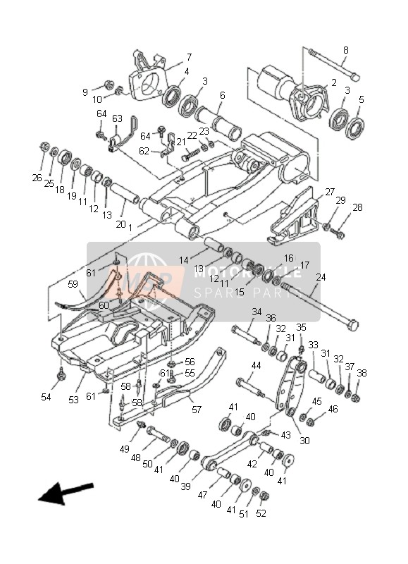 Yamaha YFM660R 2003 Braccio posteriore per un 2003 Yamaha YFM660R