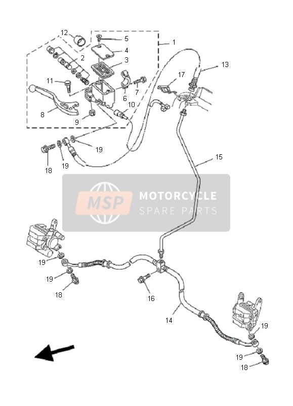 Yamaha YFM660R 2003 Front Master Cylinder for a 2003 Yamaha YFM660R