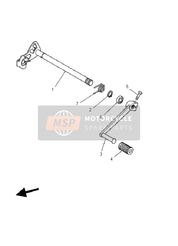 Yamaha YFS200 BLASTER 2003 Shift Shaft for a 2003 Yamaha YFS200 BLASTER