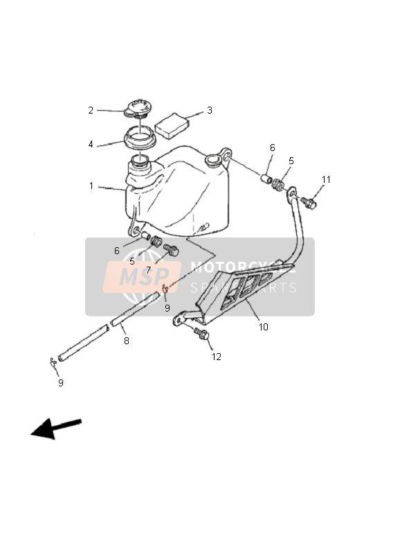 Yamaha YFS200 BLASTER 2003 Serbatoio dell'olio per un 2003 Yamaha YFS200 BLASTER