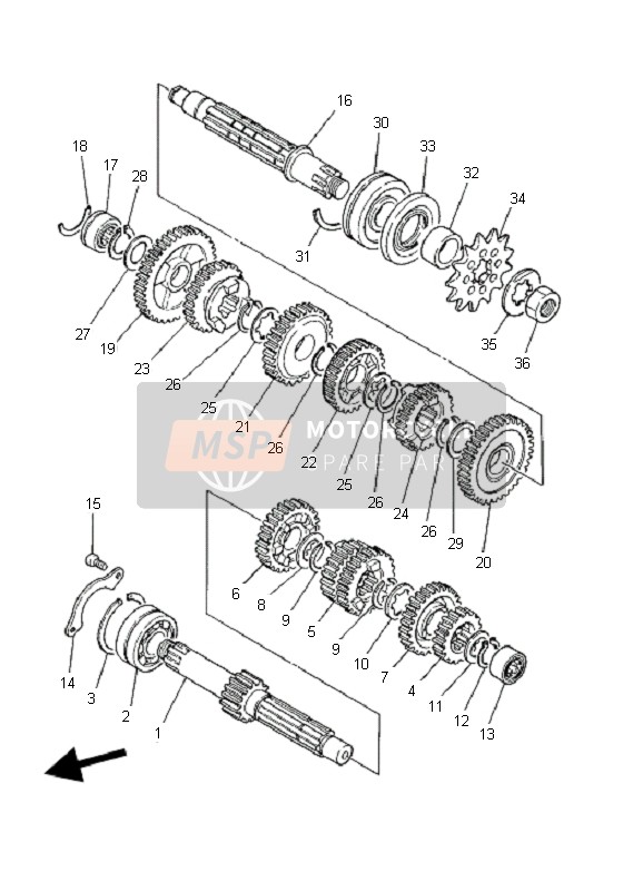 Yamaha YFZ350 BANSHEE 2003 Transmission for a 2003 Yamaha YFZ350 BANSHEE