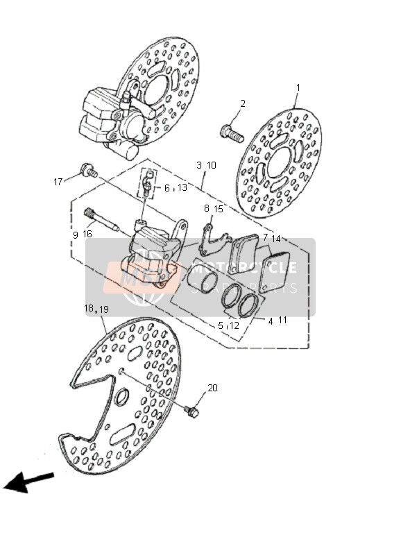 Yamaha YFZ350 BANSHEE 2003 Front Brake Caliper for a 2003 Yamaha YFZ350 BANSHEE