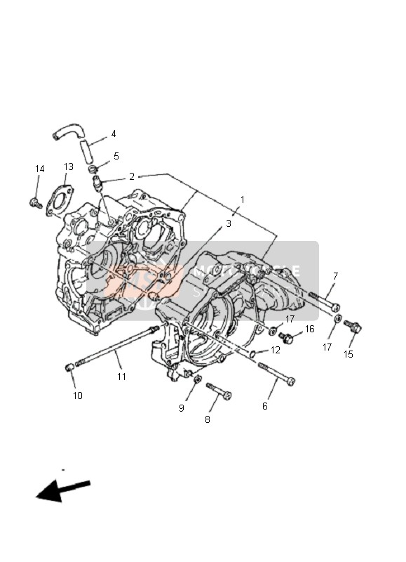 Yamaha YFM80R 2004 Crankcase for a 2004 Yamaha YFM80R