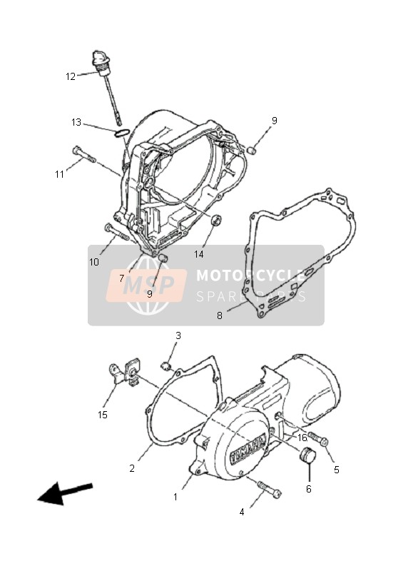 Yamaha YFM80R 2004 Crankcase Cover 1 for a 2004 Yamaha YFM80R