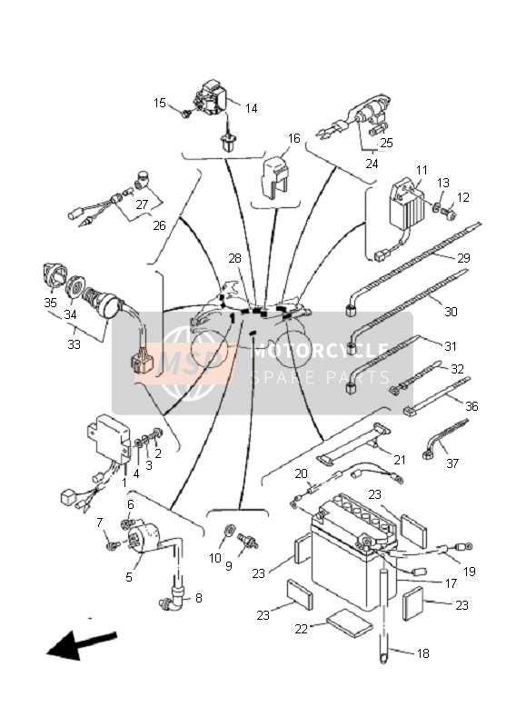 55X821150100, Wire, Plus Lead, Yamaha, 1