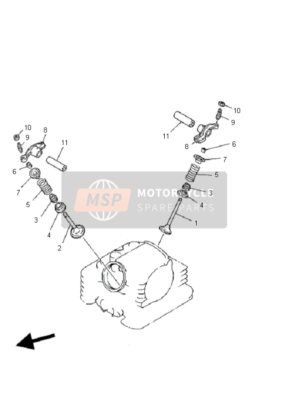 Yamaha YFM125 GRIZZLY 2004 Valve for a 2004 Yamaha YFM125 GRIZZLY