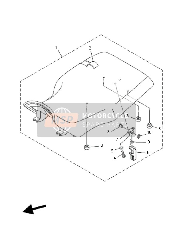 1C5247310100, Cover, Seat, Yamaha, 0