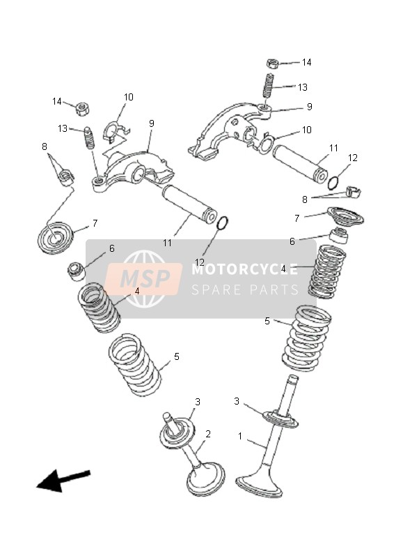 Yamaha YFM350R 2004 Valvola per un 2004 Yamaha YFM350R