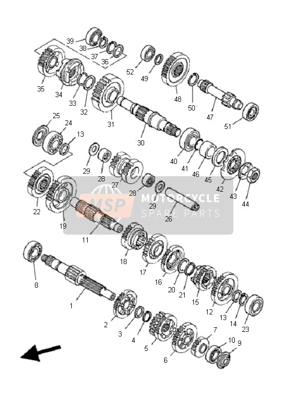 Yamaha YFM350R 2004 Transmission pour un 2004 Yamaha YFM350R