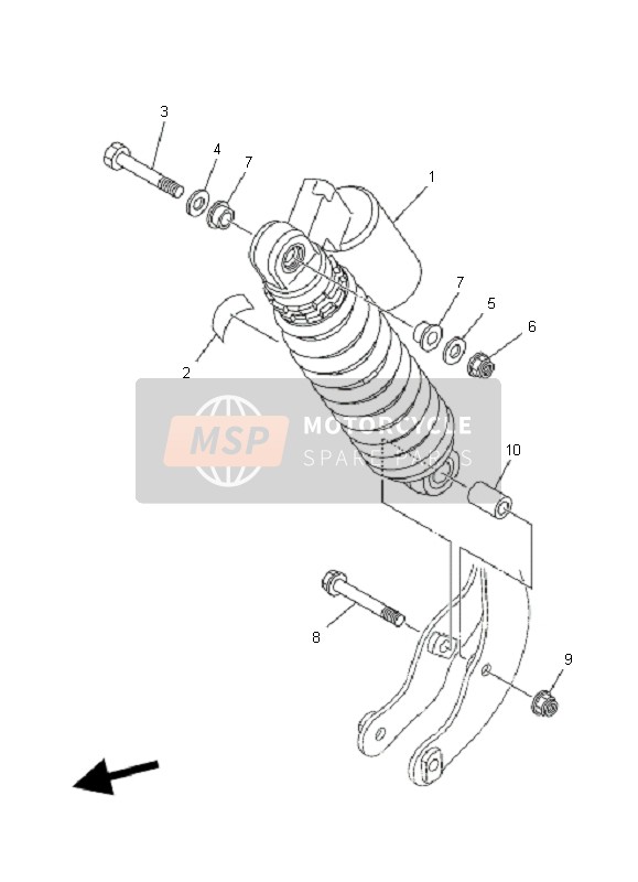 Yamaha YFM350R 2004 Rear Suspension for a 2004 Yamaha YFM350R