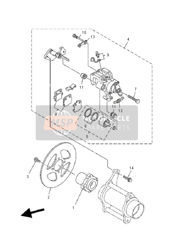 Yamaha YFM350R 2004 Rear Brake for a 2004 Yamaha YFM350R