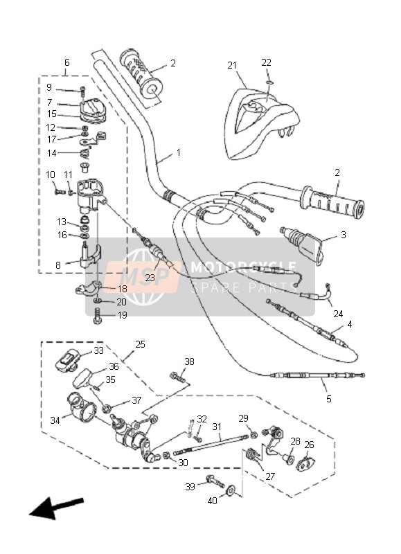 5YT261111000, Manillar, Yamaha, 0