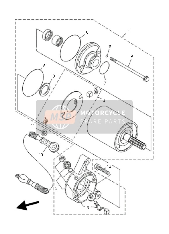 5YT818150000, Cord, Starter Motor, Yamaha, 0