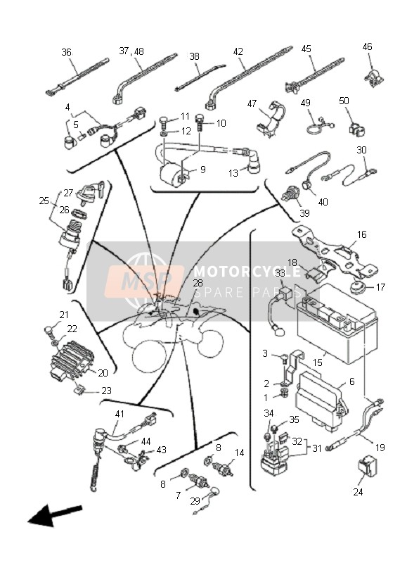 5NF825300000, Commutateur Cplt, Yamaha, 2