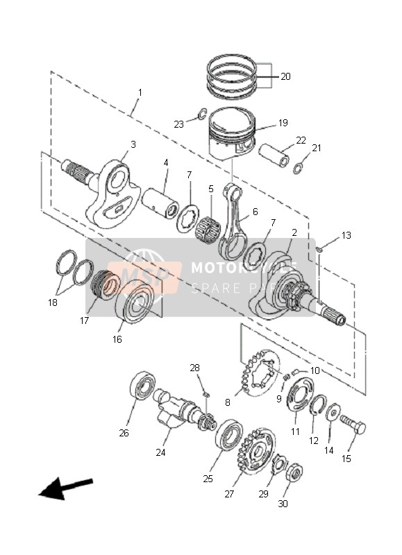 5UHW11420000, Crank 2, Yamaha, 0