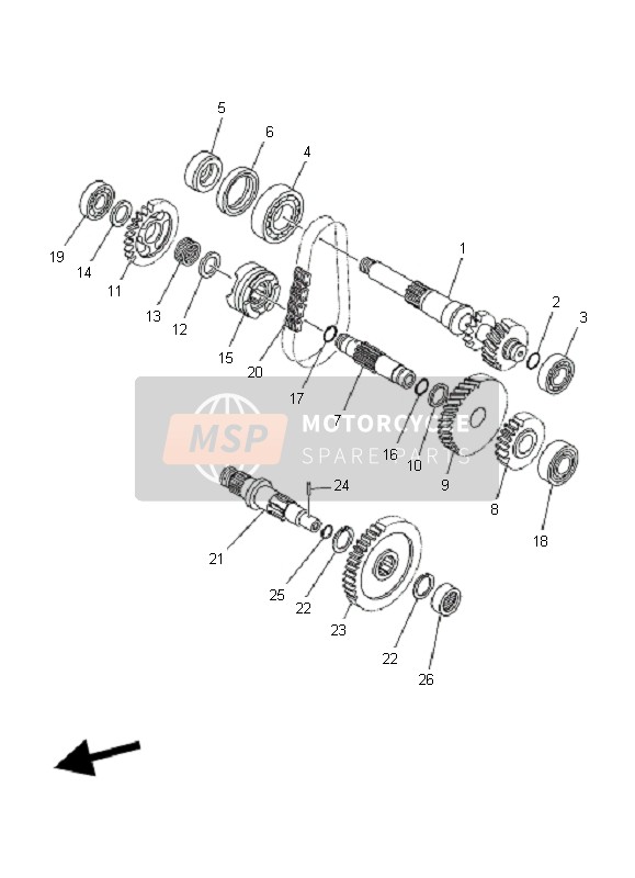 5UH175830000, Pignon Intermed D'En, Yamaha, 1