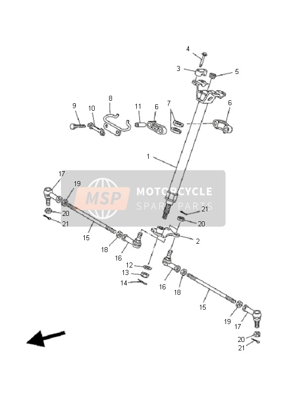 Yamaha YFM350FA BRUIN 4X4 2004 Steering for a 2004 Yamaha YFM350FA BRUIN 4X4