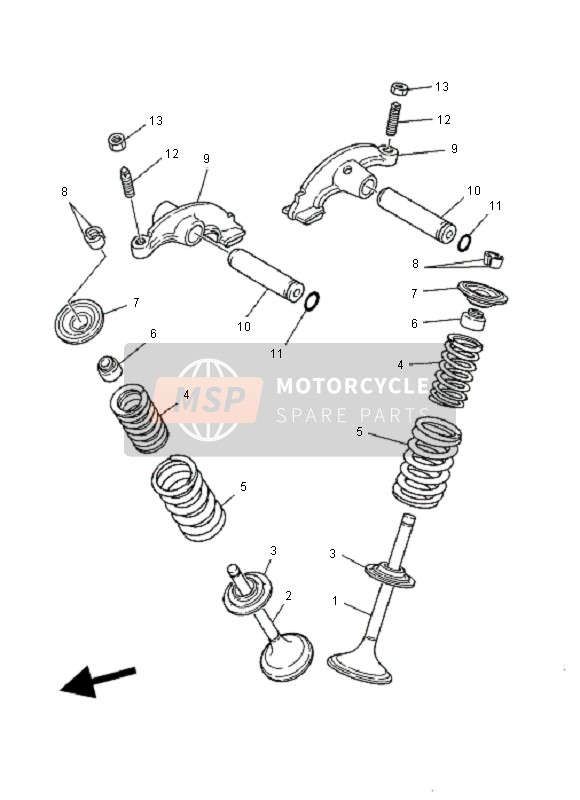 Yamaha YFM350 WARRIOR 2004 Valvola per un 2004 Yamaha YFM350 WARRIOR