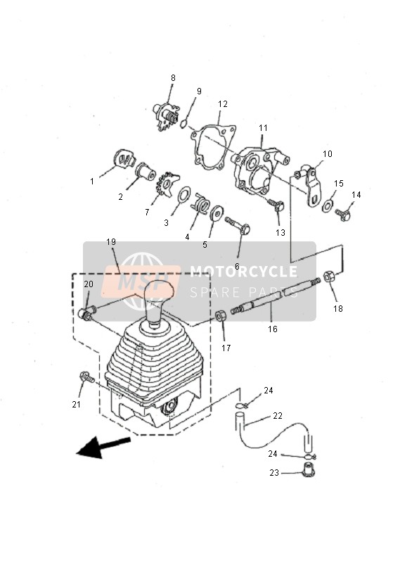 Yamaha YFM400FA KODIAK 4x4 MANUAL 2000 Shift Shaft for a 2000 Yamaha YFM400FA KODIAK 4x4 MANUAL