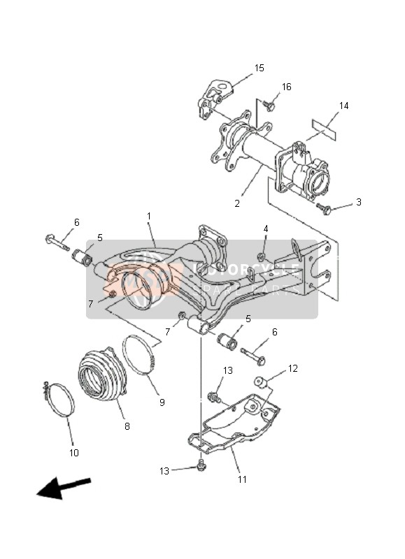 Yamaha YFM400A KODIAK 2X4 2004 Rear Arm for a 2004 Yamaha YFM400A KODIAK 2X4