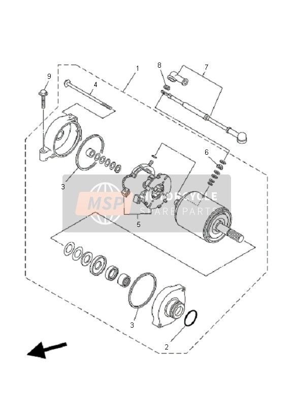 Yamaha YFM400A KODIAK 2X4 2004 ANLASSER 4 für ein 2004 Yamaha YFM400A KODIAK 2X4