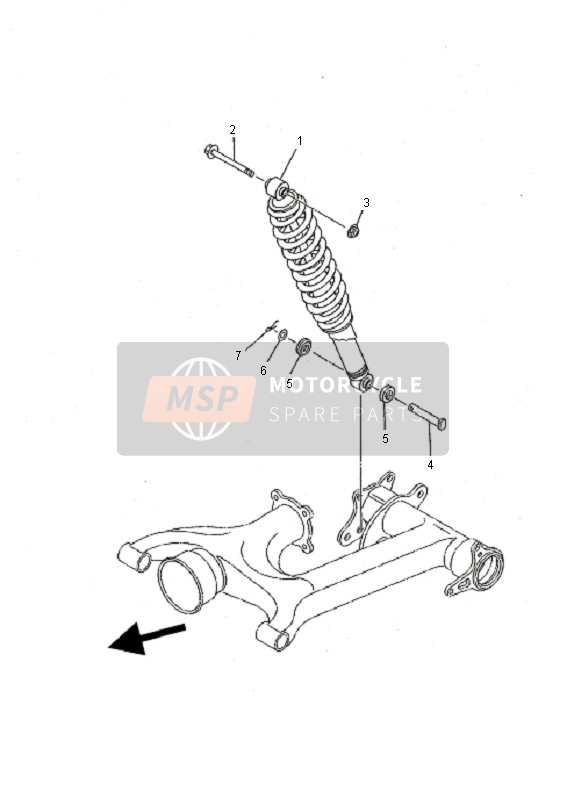 Yamaha YFM400FA KODIAK 4x4 MANUAL 2000 Rear Suspension for a 2000 Yamaha YFM400FA KODIAK 4x4 MANUAL