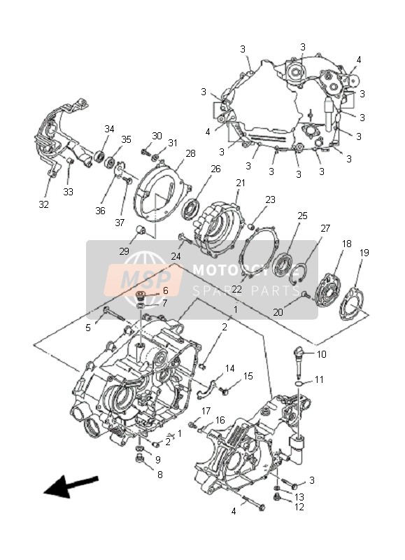 Yamaha YFM400FA KODIAK 4X4 2004 Carter pour un 2004 Yamaha YFM400FA KODIAK 4X4