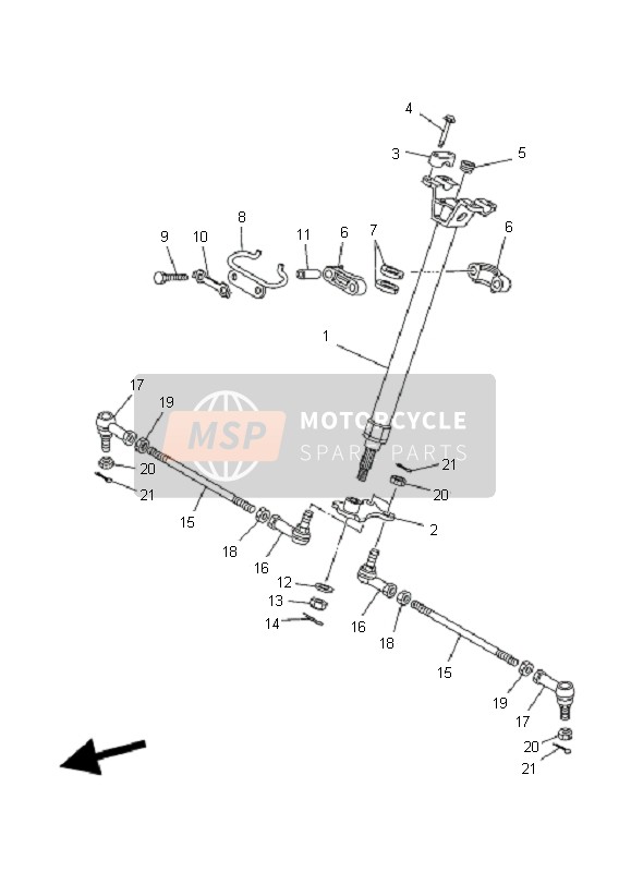 Yamaha YFM400FA KODIAK 4X4 2004 Steering for a 2004 Yamaha YFM400FA KODIAK 4X4