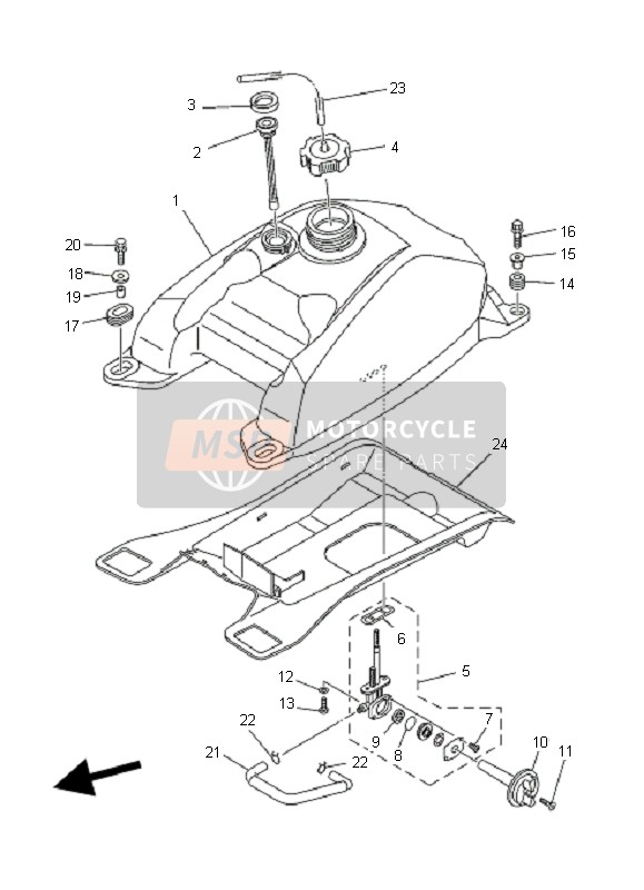 Yamaha YFM400FA KODIAK 4X4 2004 Réservoir d'essence pour un 2004 Yamaha YFM400FA KODIAK 4X4