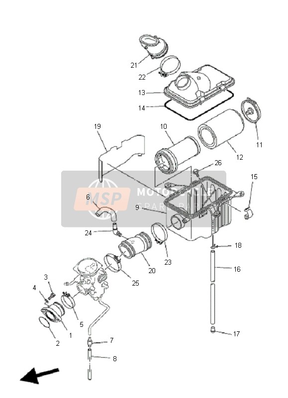 Yamaha YFM450FA KODIAK 4x4 2004 Intake for a 2004 Yamaha YFM450FA KODIAK 4x4