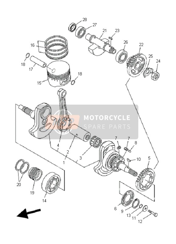 Yamaha YFM660F GRIZZLY 2004 Crankshaft & Piston for a 2004 Yamaha YFM660F GRIZZLY