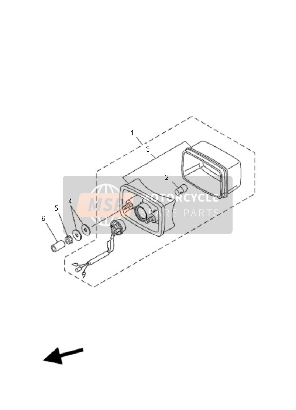 Yamaha YFM660F GRIZZLY LIMITED 2004 Achterlicht voor een 2004 Yamaha YFM660F GRIZZLY LIMITED