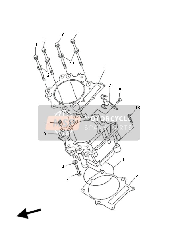 Yamaha YFM660R 2004 Cylinder for a 2004 Yamaha YFM660R