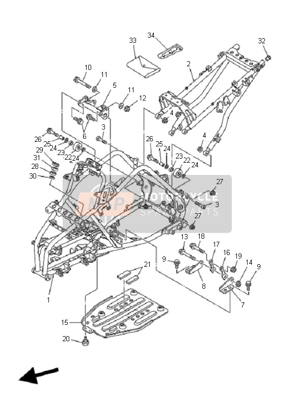 Yamaha YFM660R 2004 Telaio per un 2004 Yamaha YFM660R